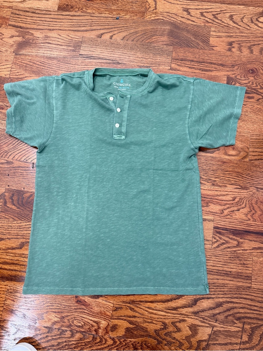 Crewcuts Short Sleeve Green Henley Tee